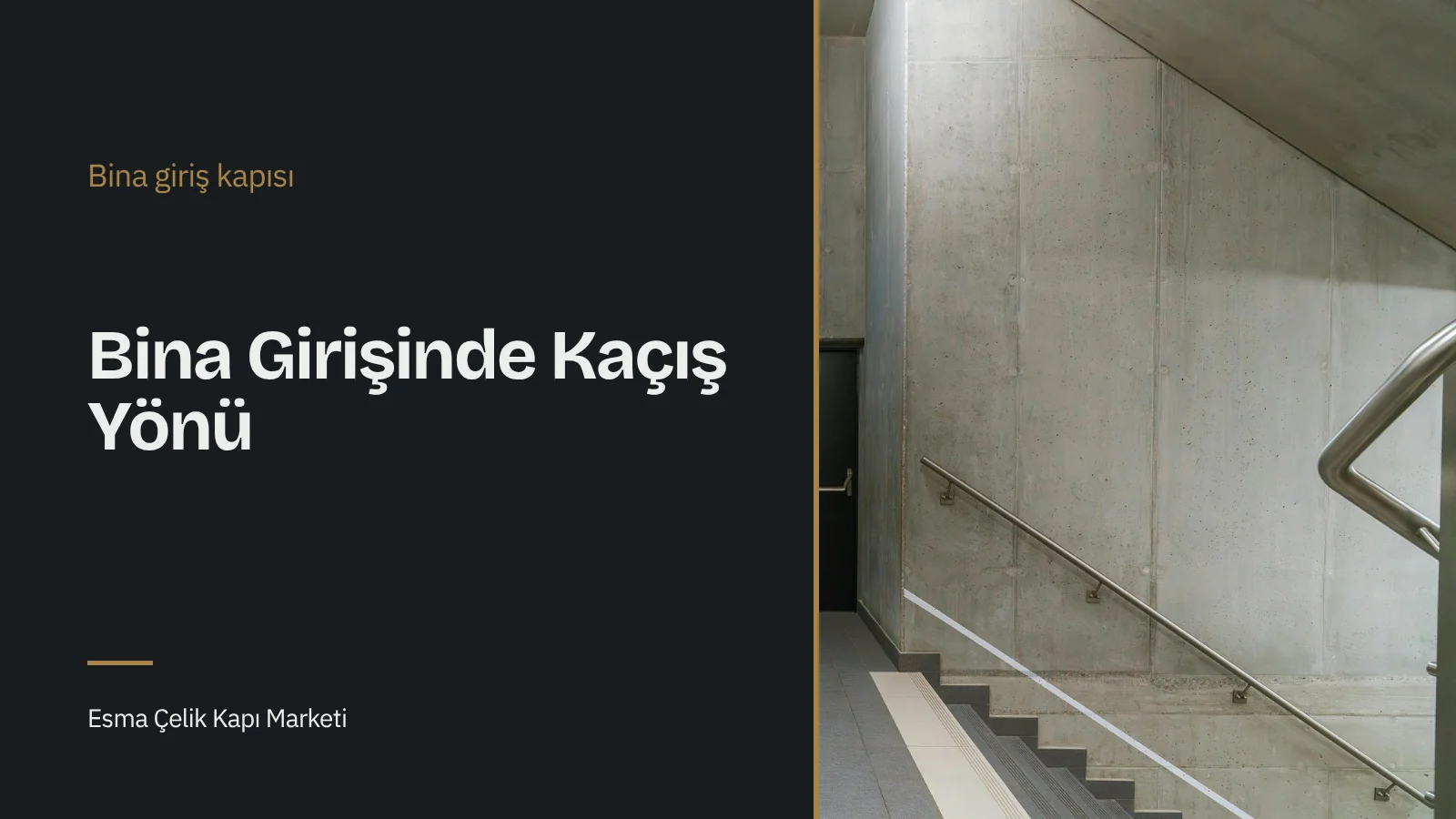 A concrete stairwell with a metal handrail used as an escape route