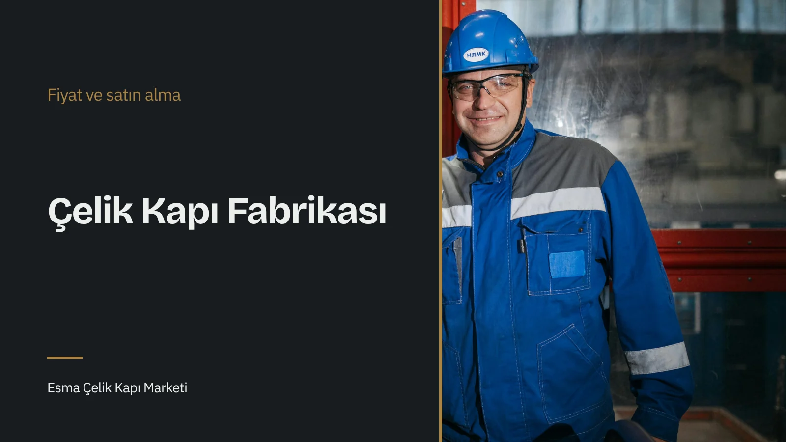 Endüstriyel tesiste kırmızı makinenin yanında duran mavi tulumlu teknisyen