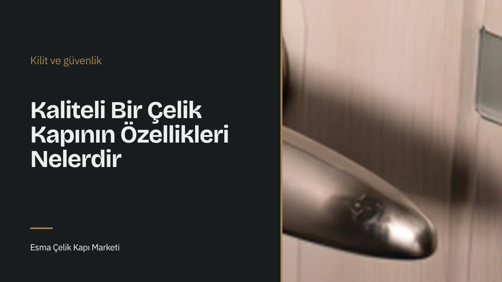 Ahşap kaplamalı kapı üzerinde fırçalanmış metal kapı kolunun yakın çekimi