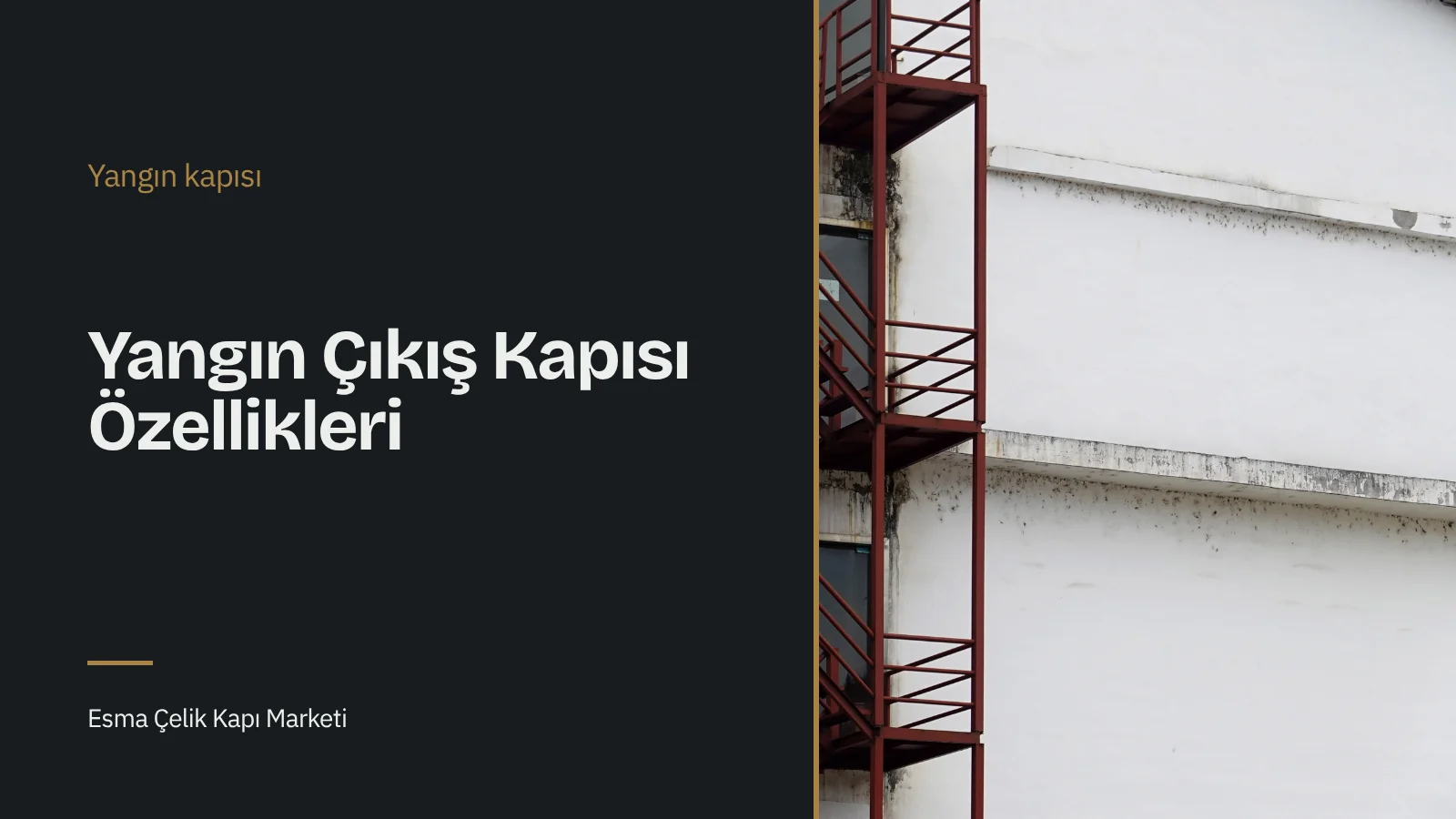Bina dış cephesine monte edilmiş metal yangın kaçış merdiveni