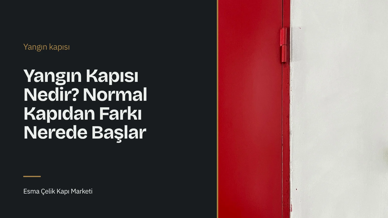 Beton duvar üzerinde kapalı duran kırmızı çelik yangın kapısı